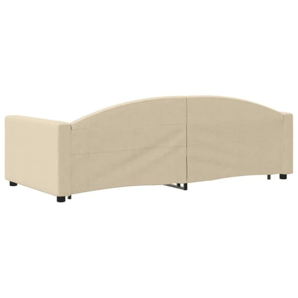 vidaXL daybed med udtræk og skuffer 90x200 cm stof cremefarvet