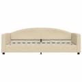 Miniatyrbillede 7 af 11: vidaXL daybed med udtræk og skuffer 90x200 cm stof cremefarvet