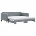 Miniatyrbillede 3 af 11: vidaXL daybed med udtræk og madras 100x200 cm stof lysegrå