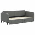 Miniatyrbillede 3 af 11: vidaXL daybed med udtræk og skuffer 90x200 cm stof mørkegrå