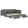 Miniatyrbillede 1 af 11: vidaXL daybed med udtræk og skuffer 90x200 cm stof mørkegrå