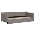 Miniatyrbillede 3 af 11: vidaXL daybed med udtræk og skuffer 80x200 cm stof gråbrun
