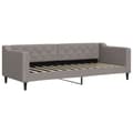 Miniatyrbillede 4 af 11: vidaXL daybed med udtræk og skuffer 80x200 cm stof gråbrun