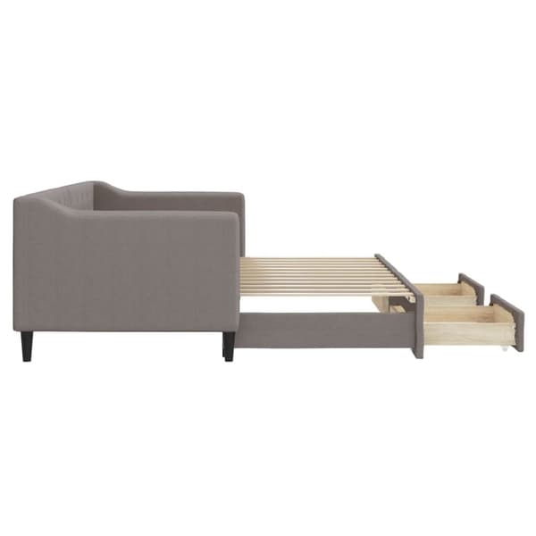 vidaXL daybed med udtræk og skuffer 80x200 cm stof gråbrun
