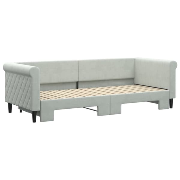 vidaXL daybed med udtræk 80x200 cm velour lysegrå