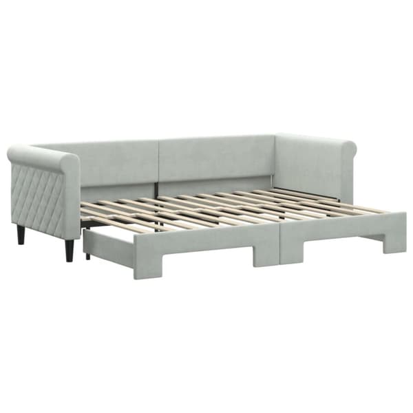 vidaXL daybed med udtræk 80x200 cm velour lysegrå