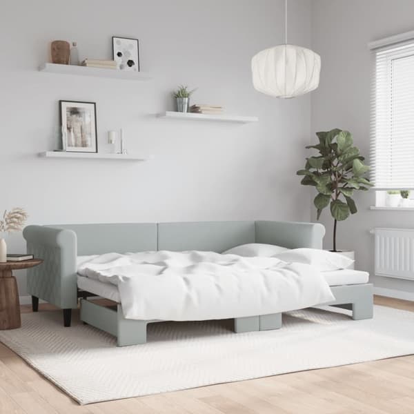 vidaXL daybed med udtræk 80x200 cm velour lysegrå