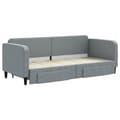 Miniatyrbillede 3 af 11: vidaXL daybed med udtræk og skuffer 80x200 cm stof lysegrå