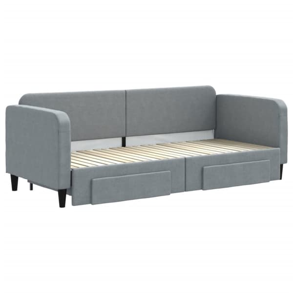 vidaXL daybed med udtræk og skuffer 80x200 cm stof lysegrå