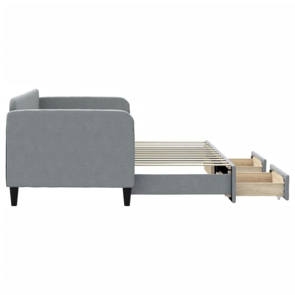 vidaXL daybed med udtræk og skuffer 80x200 cm stof lysegrå