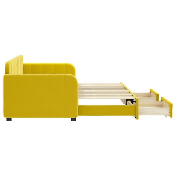 vidaXL daybed med udtræk og skuffer 80x200 cm velour gul