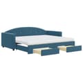 Miniatyrbillede 1 af 11: vidaXL daybed med udtræk og skuffer 90x200 cm velour blå