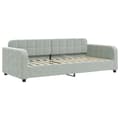 Miniatyrbillede 5 af 11: vidaXL daybed med udtræk og skuffer 90x200 cm velour lysegrå