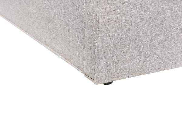 Polstret seng lysegrått stofftrekk med høy sengegavl Spileramme 160 x 200 cm Sengeskuff sammenleggbar Moderne skandinavisk soveromsmøbler