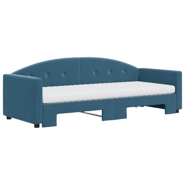 vidaXL daybed med udtræk og madras 80x200 cm velour blå