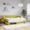 Miniatyrbillede 2 af 11: vidaXL daybed med udtræk og madras 80x200 cm velour gul
