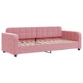Miniatyrbillede 6 af 11: vidaXL Dagbädd utdragbar rosa 80x200 cm sammet