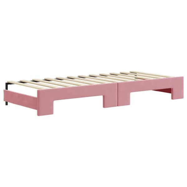 vidaXL Dagbädd utdragbar rosa 80x200 cm sammet