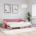 Miniatyrbillede 2 af 11: vidaXL Dagbädd utdragbar rosa 80x200 cm sammet