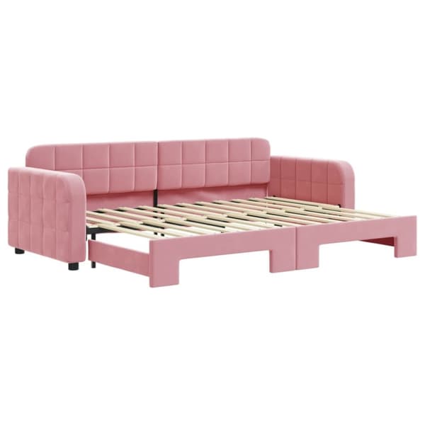 vidaXL Dagbädd utdragbar rosa 80x200 cm sammet
