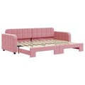 Miniatyrbillede 1 af 11: vidaXL Dagbädd utdragbar rosa 80x200 cm sammet