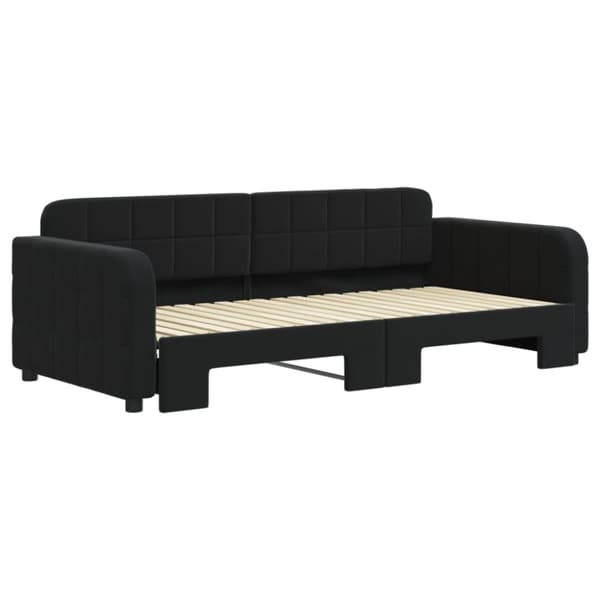 vidaXL daybed med udtræk 90x190 cm velour sort