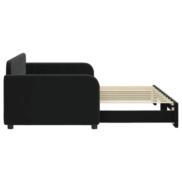 vidaXL daybed med udtræk 90x190 cm velour sort