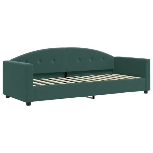 vidaXL daybed med udtræk og madras 80x200 cm velour mørkegrøn