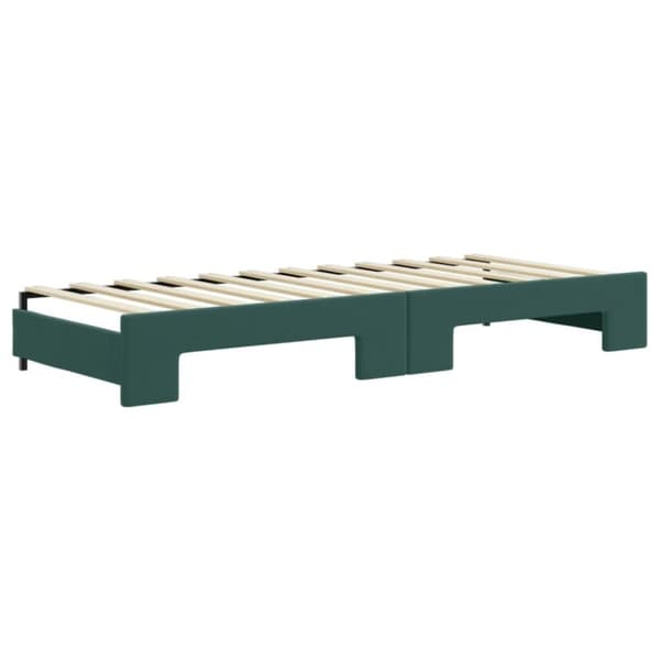 vidaXL daybed med udtræk og madras 80x200 cm velour mørkegrøn