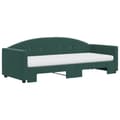 Miniatyrbillede 2 af 11: vidaXL daybed med udtræk og madras 80x200 cm velour mørkegrøn