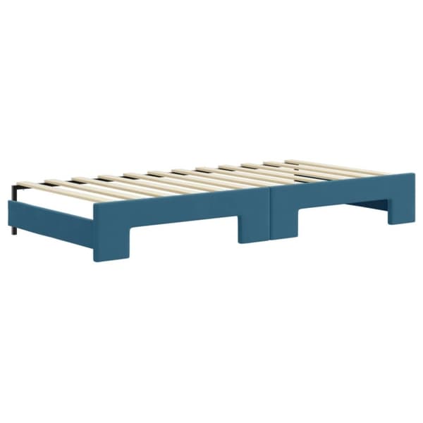 vidaXL daybed med udtræk og madras 90x200 cm velour blå