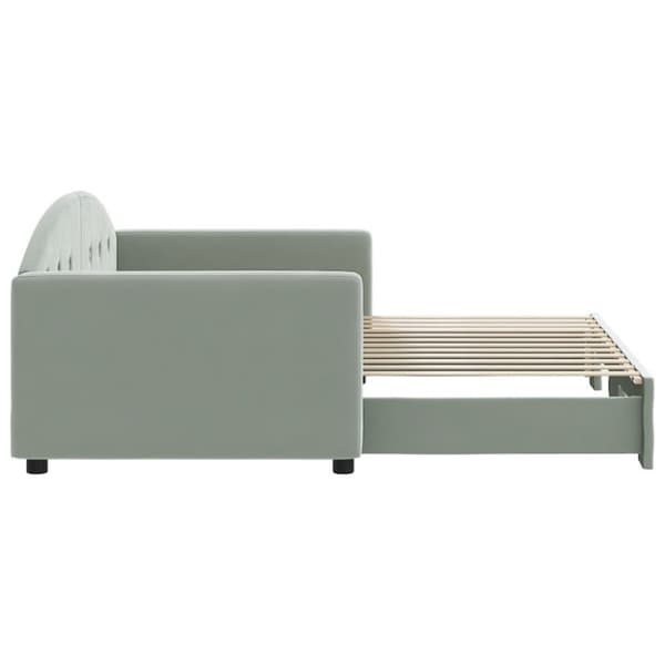 vidaXL daybed med udtræk 90x200 cm velour lysegrå