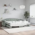 Miniatyrbillede 2 af 9: vidaXL daybed med udtræk 90x200 cm velour lysegrå