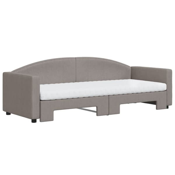 vidaXL daybed med udtræk og madras 80x200 cm stof gråbrun