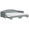 Miniatyrbillede 3 af 11: vidaXL daybed med udtræk og madras 90x200 cm stof lysegrå