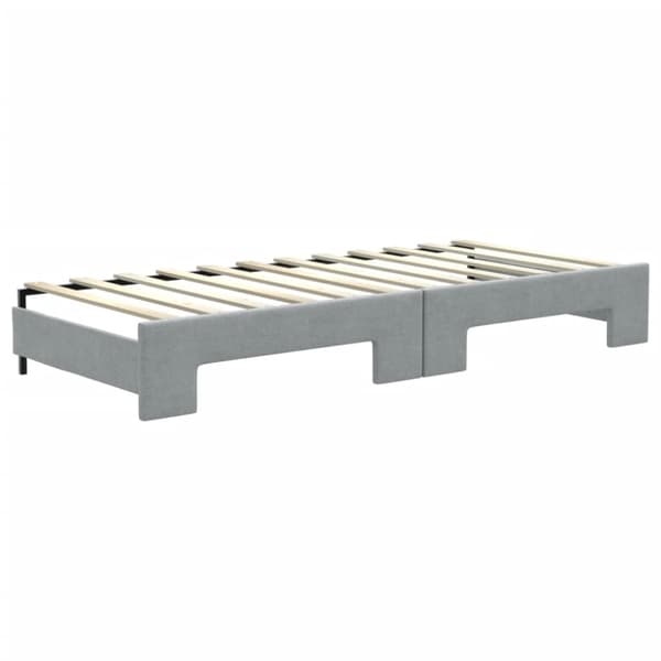 vidaXL daybed med udtræk og madras 80x200 cm stof lysegrå