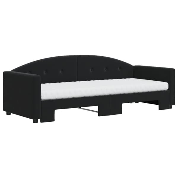 vidaXL daybed med udtræk og madras 80x200 cm velour sort