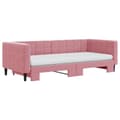 Miniatyrbillede 4 af 11: vidaXL daybed med udtræk og madras 90x200 cm velour lyserød