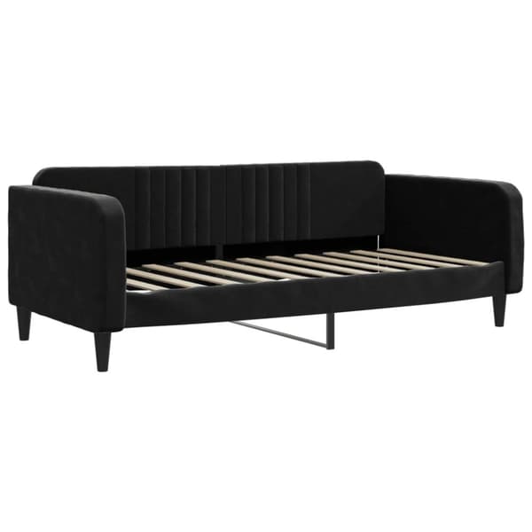 vidaXL daybed med udtræk og madras 90x190 cm velour sort