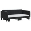 Miniatyrbillede 2 af 11: vidaXL daybed med udtræk og madras 90x190 cm velour sort