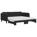 Miniatyrbillede 1 af 11: vidaXL daybed med udtræk og madras 90x190 cm velour sort