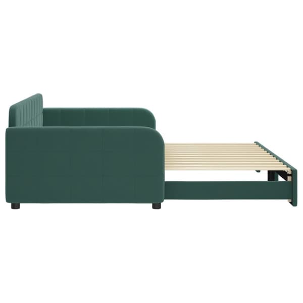 vidaXL Dagbädd utdragbar mörkgrön 100x200 cm sammet