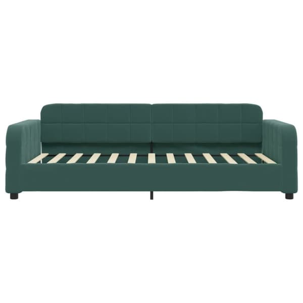 vidaXL Dagbädd utdragbar mörkgrön 100x200 cm sammet