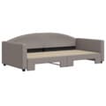 Miniatyrbillede 3 af 11: vidaXL daybed med udtræk 100x200 cm stof gråbrun