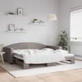 Miniatyrbillede 2 af 11: vidaXL daybed med udtræk 100x200 cm stof gråbrun