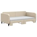 Miniatyrbillede 4 af 11: vidaXL daybed med udtræk og madras 100x200 cm stof cremefarvet