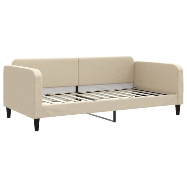 vidaXL daybed med udtræk og madras 100x200 cm stof cremefarvet