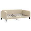 Miniatyrbillede 5 af 11: vidaXL daybed med udtræk og madras 100x200 cm stof cremefarvet