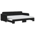 Miniatyrbillede 2 af 11: vidaXL daybed med udtræk og madras 80x200 cm velour sort