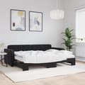 Miniatyrbillede 1 af 11: vidaXL daybed med udtræk og madras 80x200 cm velour sort
